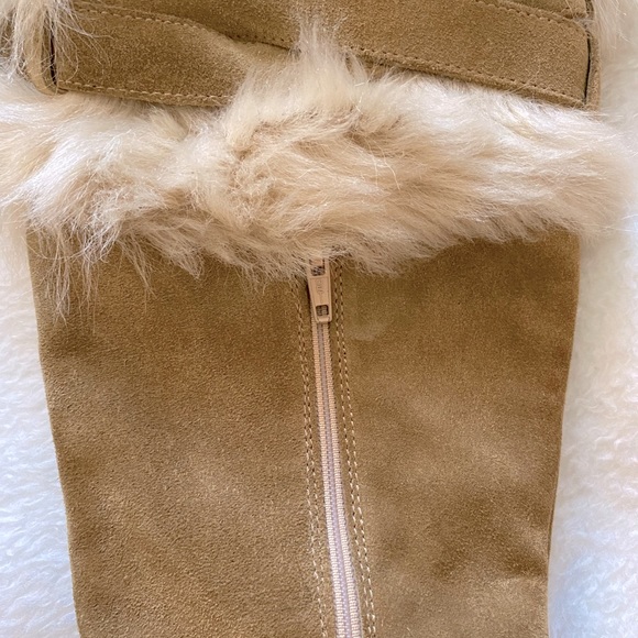 COACH Suede Wedge Boot w/ Fur - Picture 5 of 8